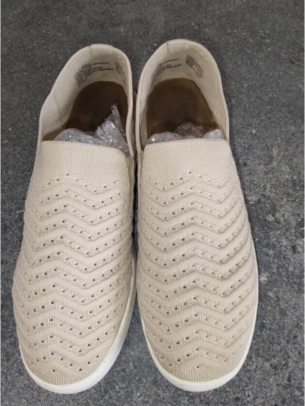 Khol's Sonoma Women's Beige Knit Slip-On Loafers, Size 8 Medium